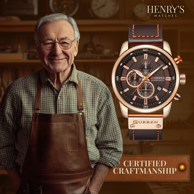 Elegante Quarzuhr mit Lederarmband™ von Olsen & Olsen