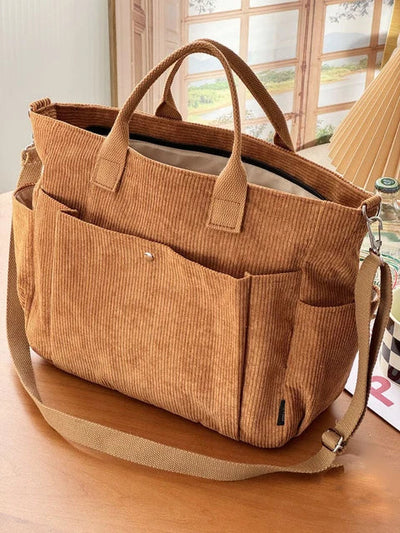 Belén | Cord Schultertasche mit Trendstoff
