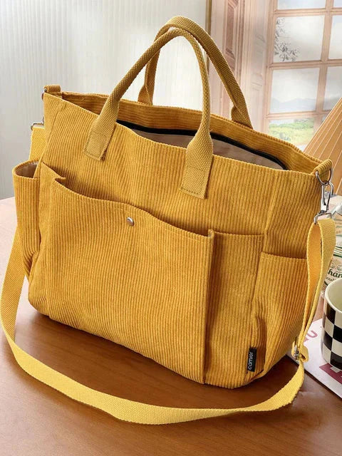Belén | Cord Schultertasche mit Trendstoff