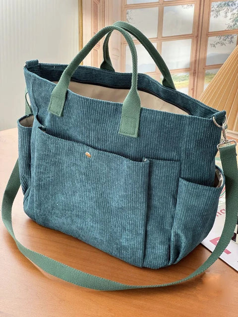 Belén | Cord Schultertasche mit Trendstoff