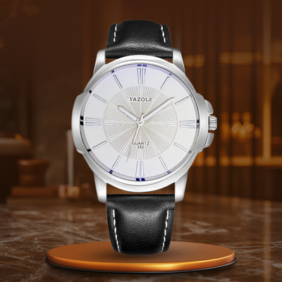Luxuriöse Blaue Glas Leder Uhr™ - Olsen & Olsen