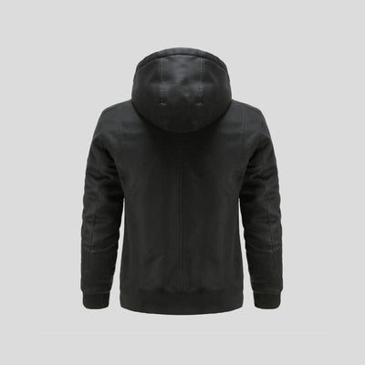 Lance - Kapuzenlederjacke