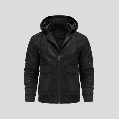 Lance - Kapuzenlederjacke