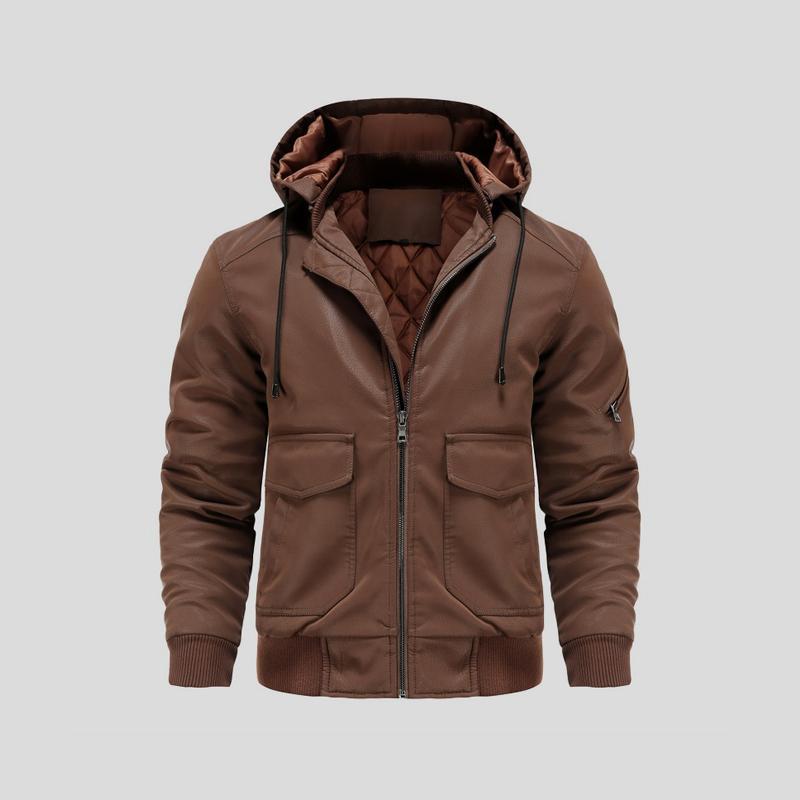 Lance - Kapuzenlederjacke