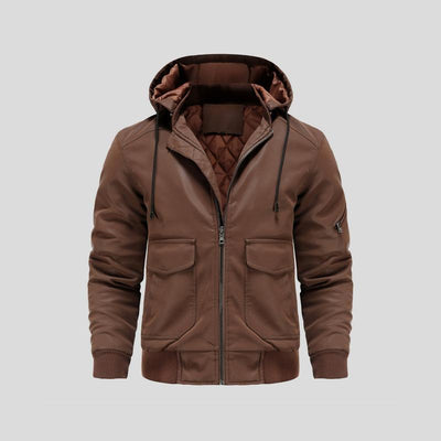 Lance - Kapuzenlederjacke