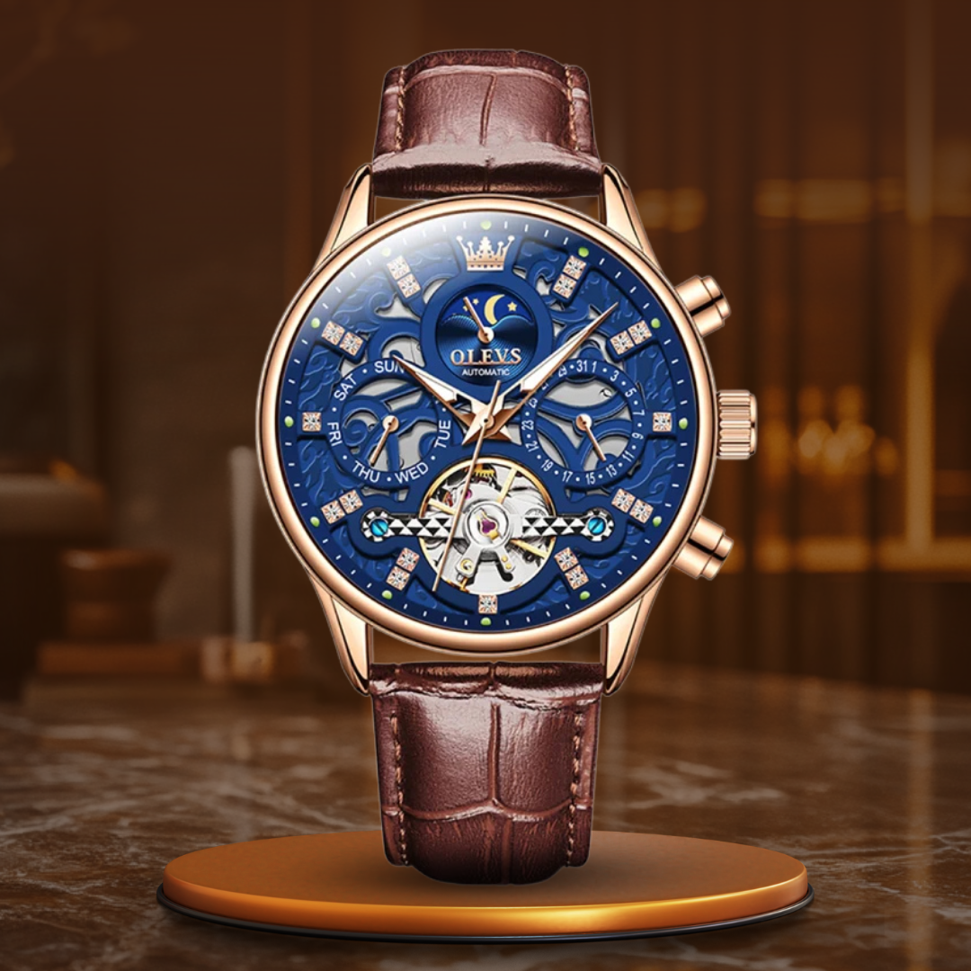 Mechanische Automatik-Uhr mit Lederarmband™ - Olsen & Olsen