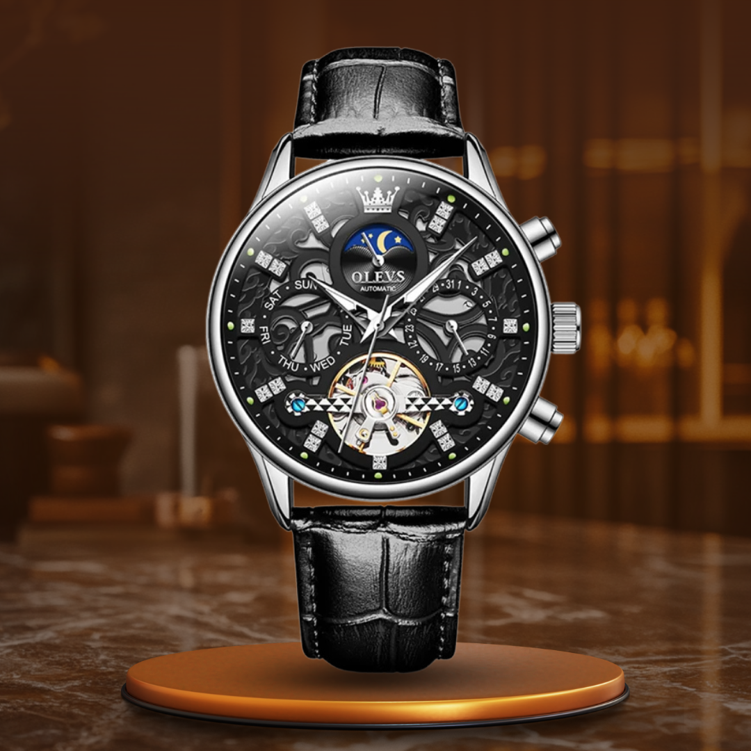 Mechanische Automatik-Uhr mit Lederarmband™ - Olsen & Olsen