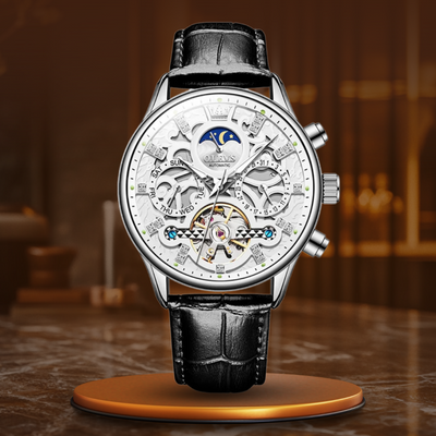 Mechanische Automatik-Uhr mit Lederarmband™ - Olsen & Olsen