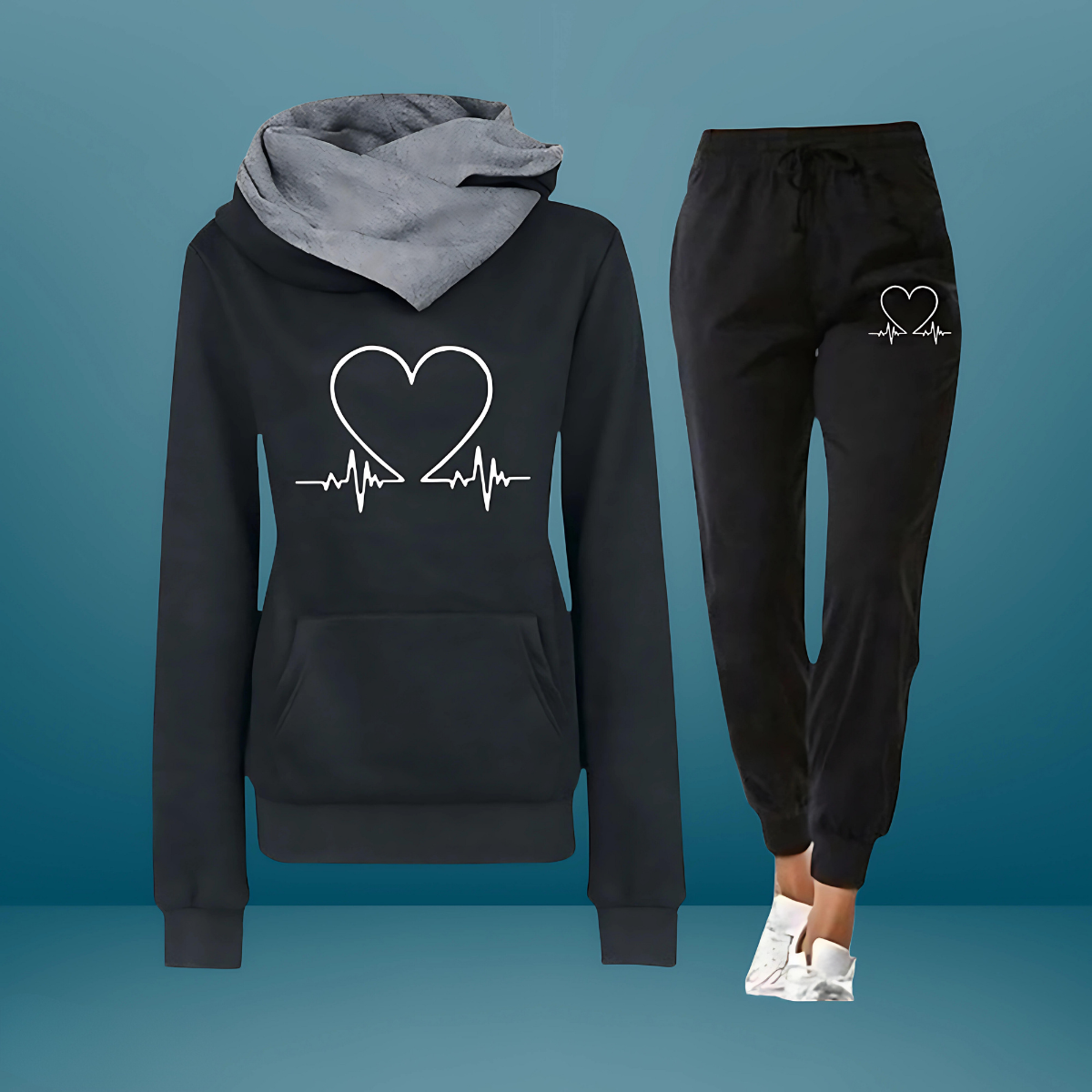 Bonnie | Cozy Set mit Herz-Print