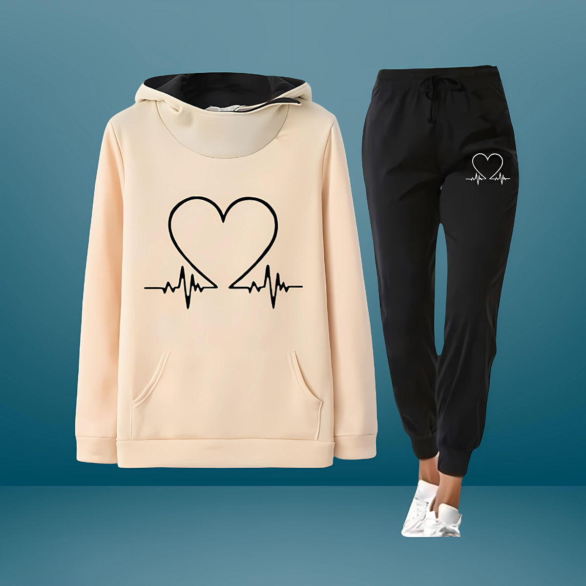 Bonnie | Cozy Set mit Herz-Print