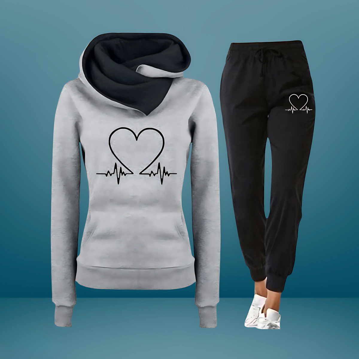 Bonnie | Cozy Set mit Herz-Print