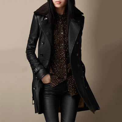 Pauline™ – Leder-Trenchcoat