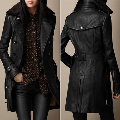 Pauline™ – Leder-Trenchcoat