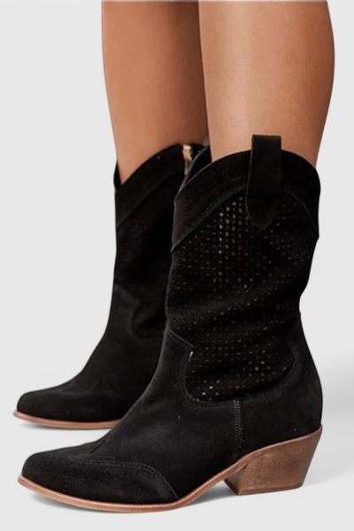 Anna - Moderne Cowboy-Stiefel mit seitlichem Reißverschluss