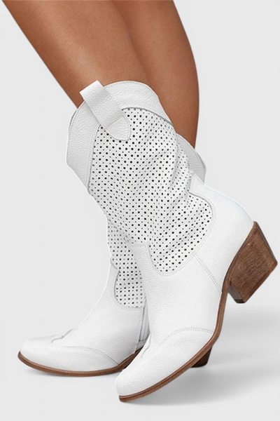 Anna - Moderne Cowboy-Stiefel mit seitlichem Reißverschluss