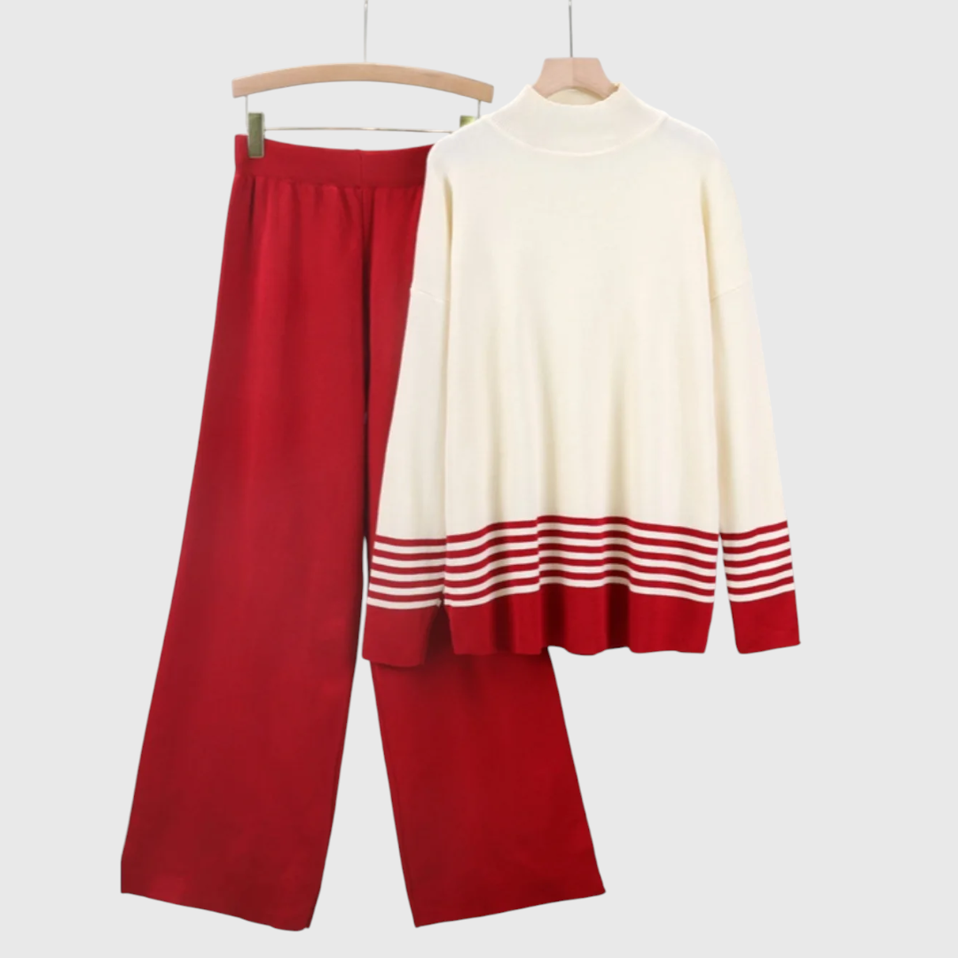 Ronna - Gestreiftes Strick-Zweiteiler-Set