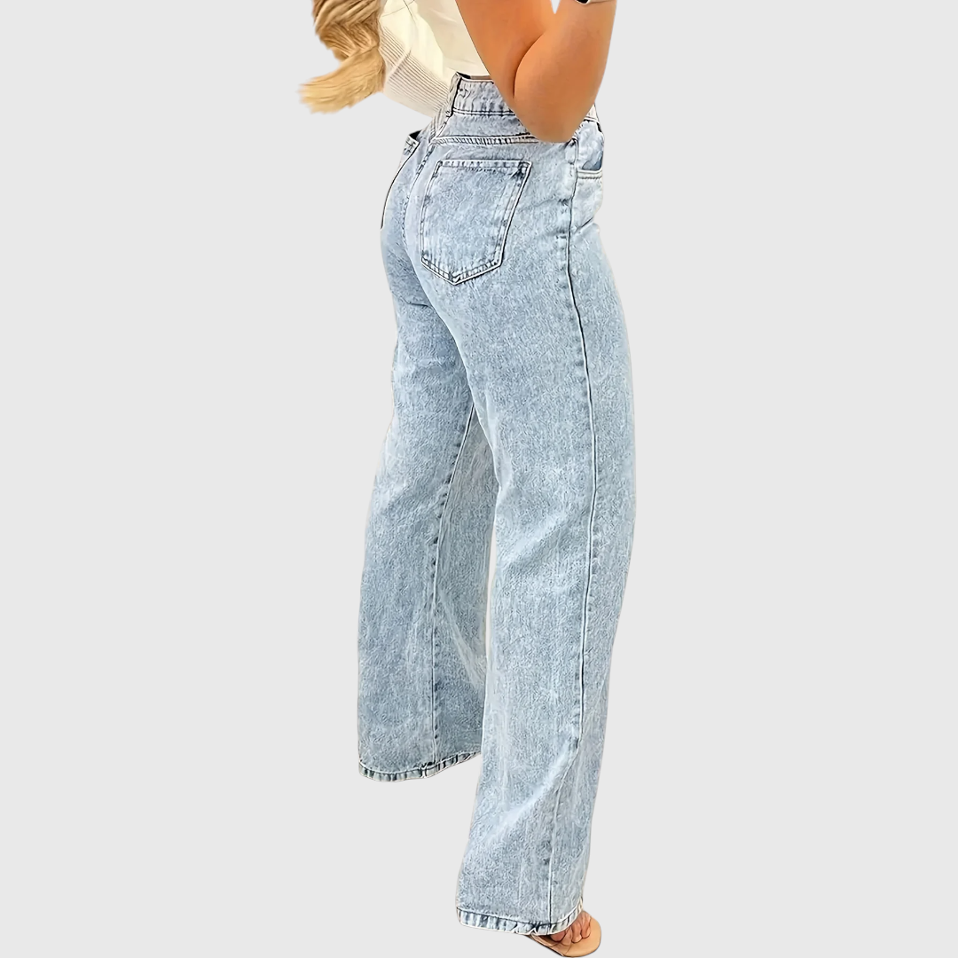 Liza - Klassische Gerade Snow Wash Denim