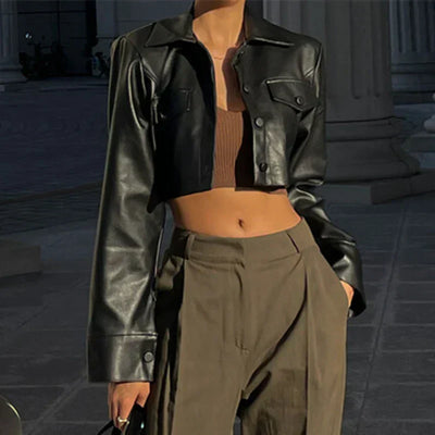 Élise™ | Elegante Jacke aus Kunstleder