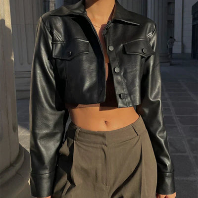 Élise™ | Elegante Jacke aus Kunstleder