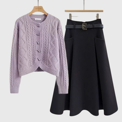 Mila - Plus Size Strickpullover & Minirock Set