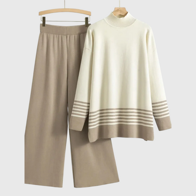 Ronna - Gestreiftes Strick-Zweiteiler-Set