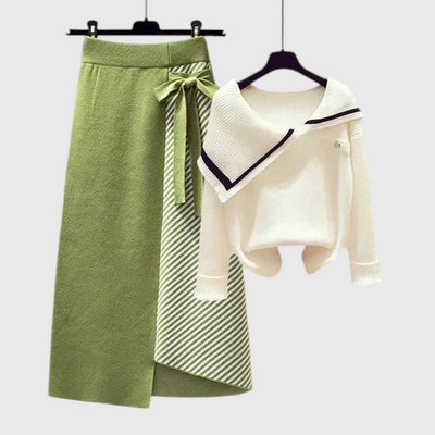 Ismelda - Damen Gemütliches Gestreiftes Strickset