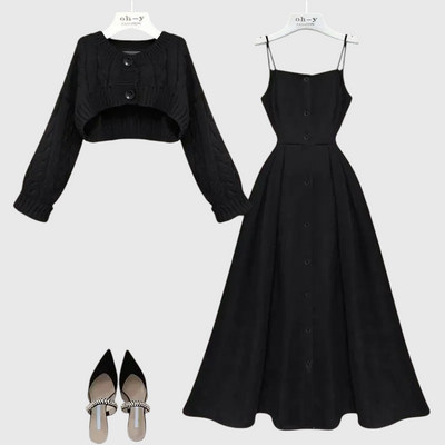 Jackie - Korean Chic 2-teiliger Mini-Kleid Set