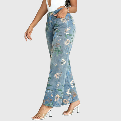 Berna - Blumenmuster Streetwear Weite Jeans