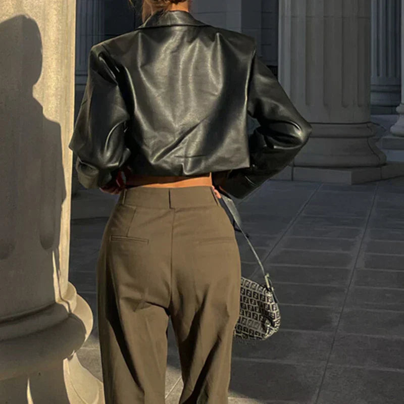 Élise™ | Elegante Jacke aus Kunstleder