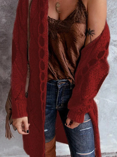 Amalia - Vintage Strickjacke mit Kapuze
