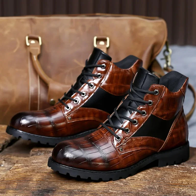 Rendell | Leder Croco Stiefel