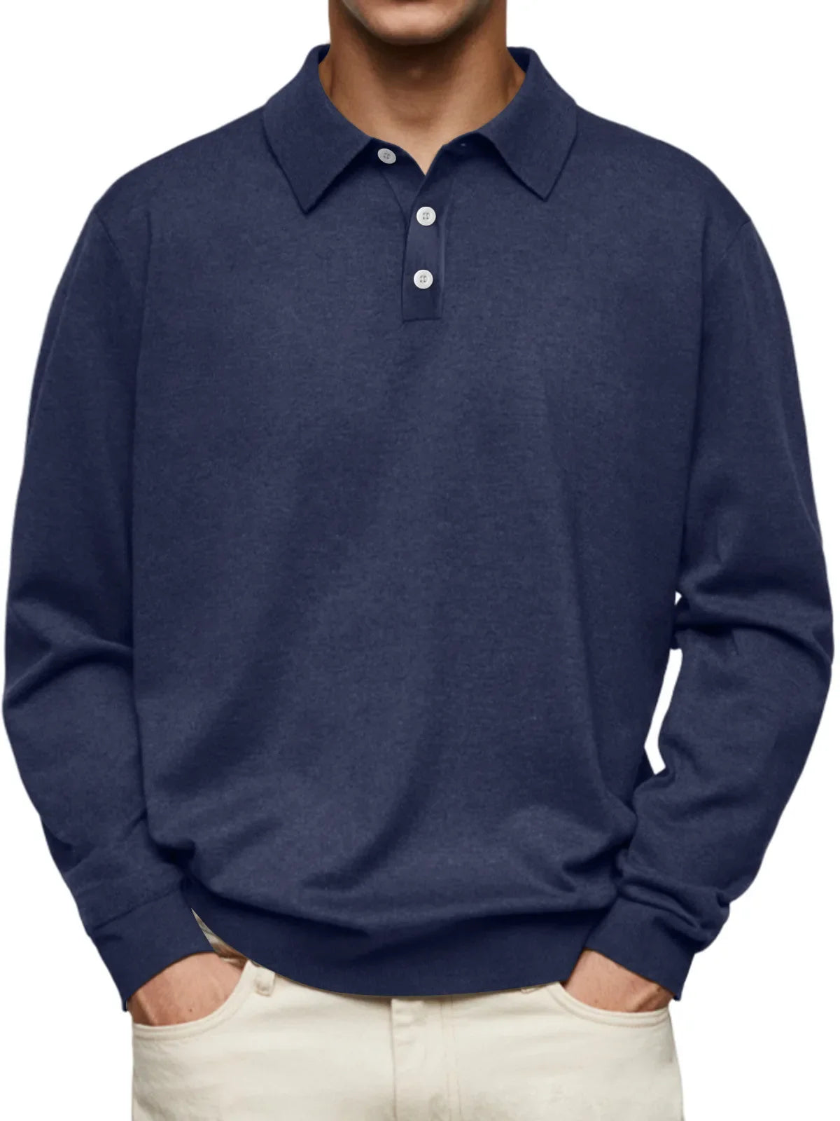 Adam™ | Casual Poloshirt Met Lange Mouwen