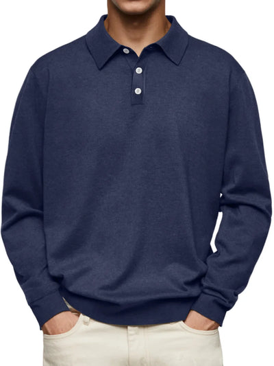 Adam™ | Casual Poloshirt Met Lange Mouwen