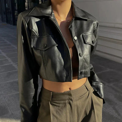 Élise™ | Elegante Jacke aus Kunstleder