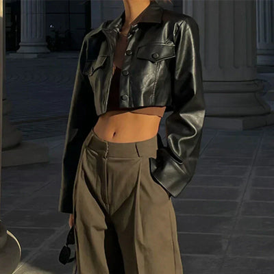 Élise™ | Elegante Jacke aus Kunstleder