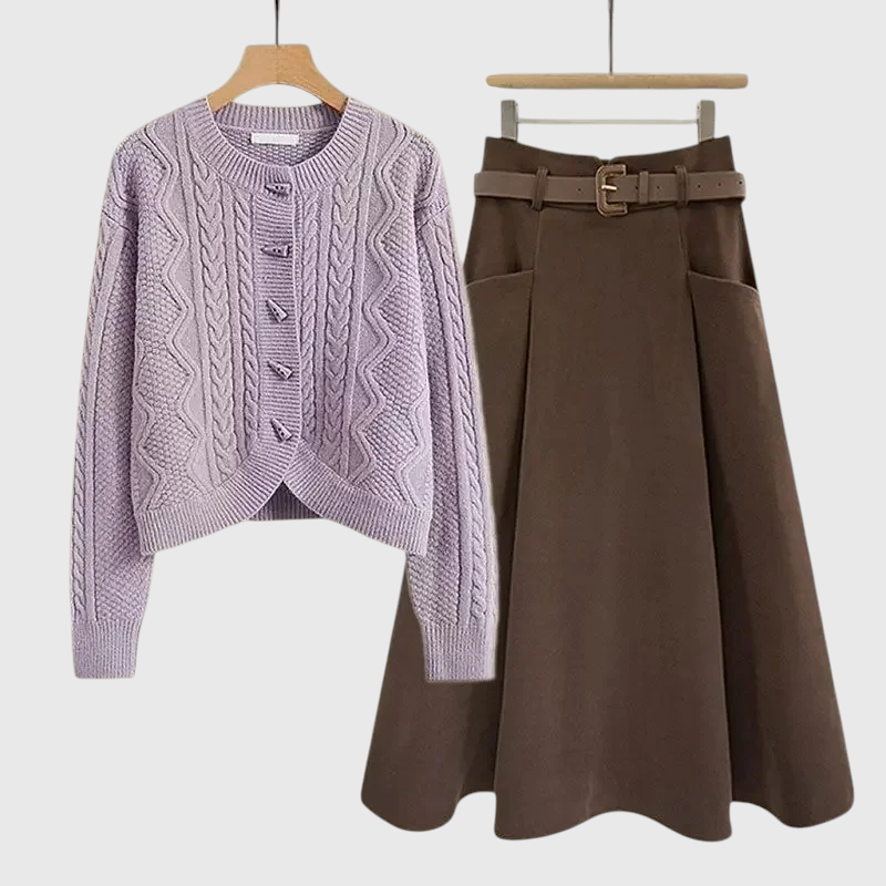 Mila - Plus Size Strickpullover & Minirock Set