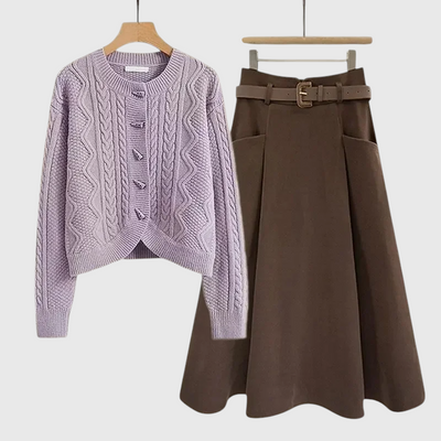 Mila - Plus Size Strickpullover & Minirock Set