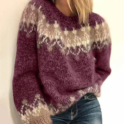 Anna - Kuschelig warmer Jacquard-Mohair Damen Strickpullover
