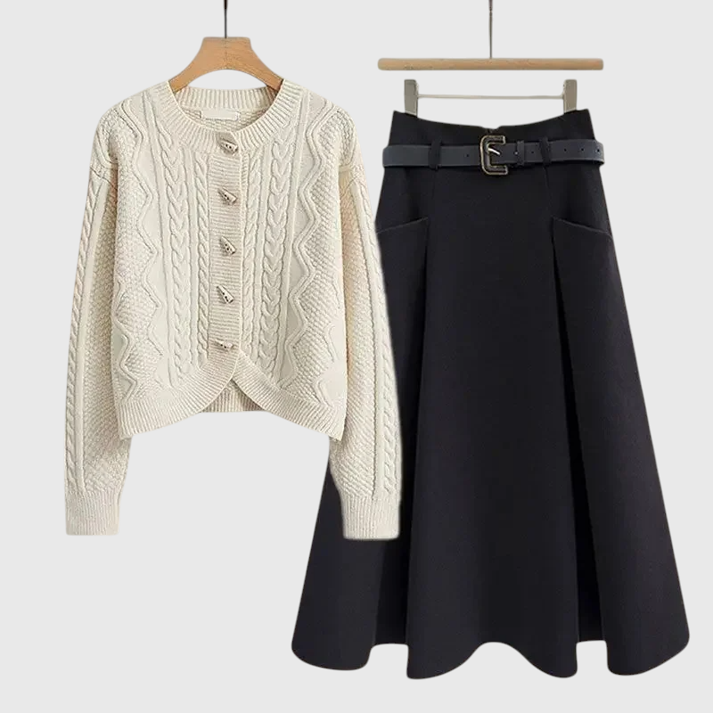 Mila - Plus Size Strickpullover & Minirock Set