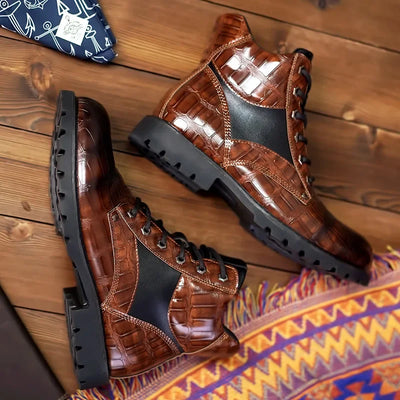 Rendell | Leder Croco Stiefel