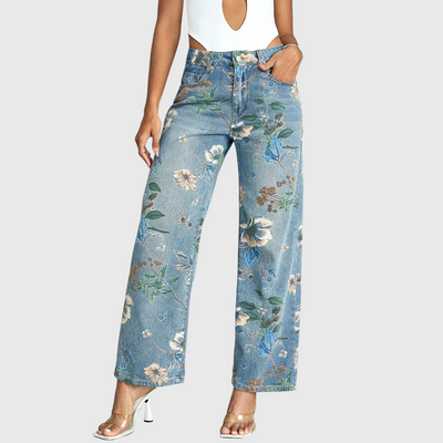 Berna - Blumenmuster Streetwear Weite Jeans