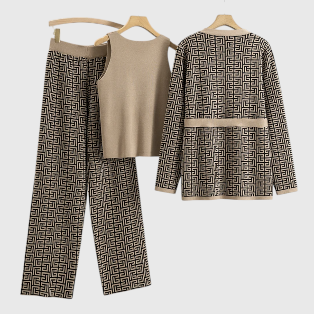 Elena - 3-teiliges Strick-Cardigan-Set