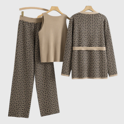 Elena - 3-teiliges Strick-Cardigan-Set