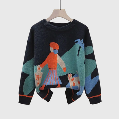Lina - Gemütliches Strickpullover- und Rock-Outfit