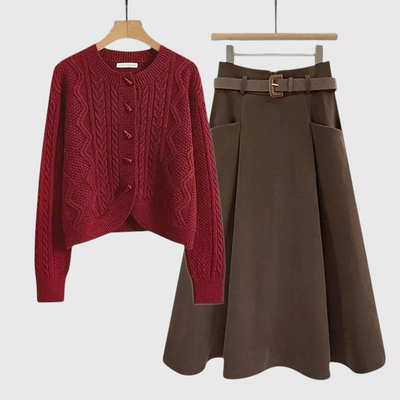 Mila - Plus Size Strickpullover & Minirock Set