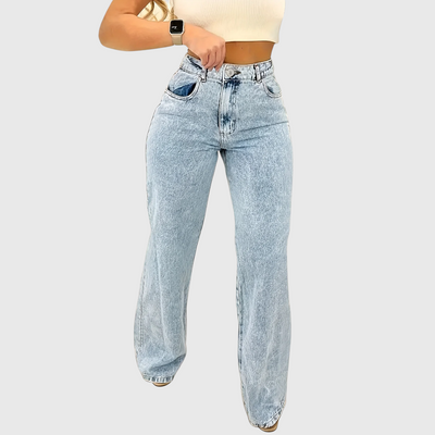 Liza - Klassische Gerade Snow Wash Denim