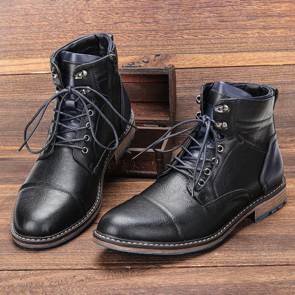 Aaron - Handgefertigte Premium-Leder Oxford-Stiefel