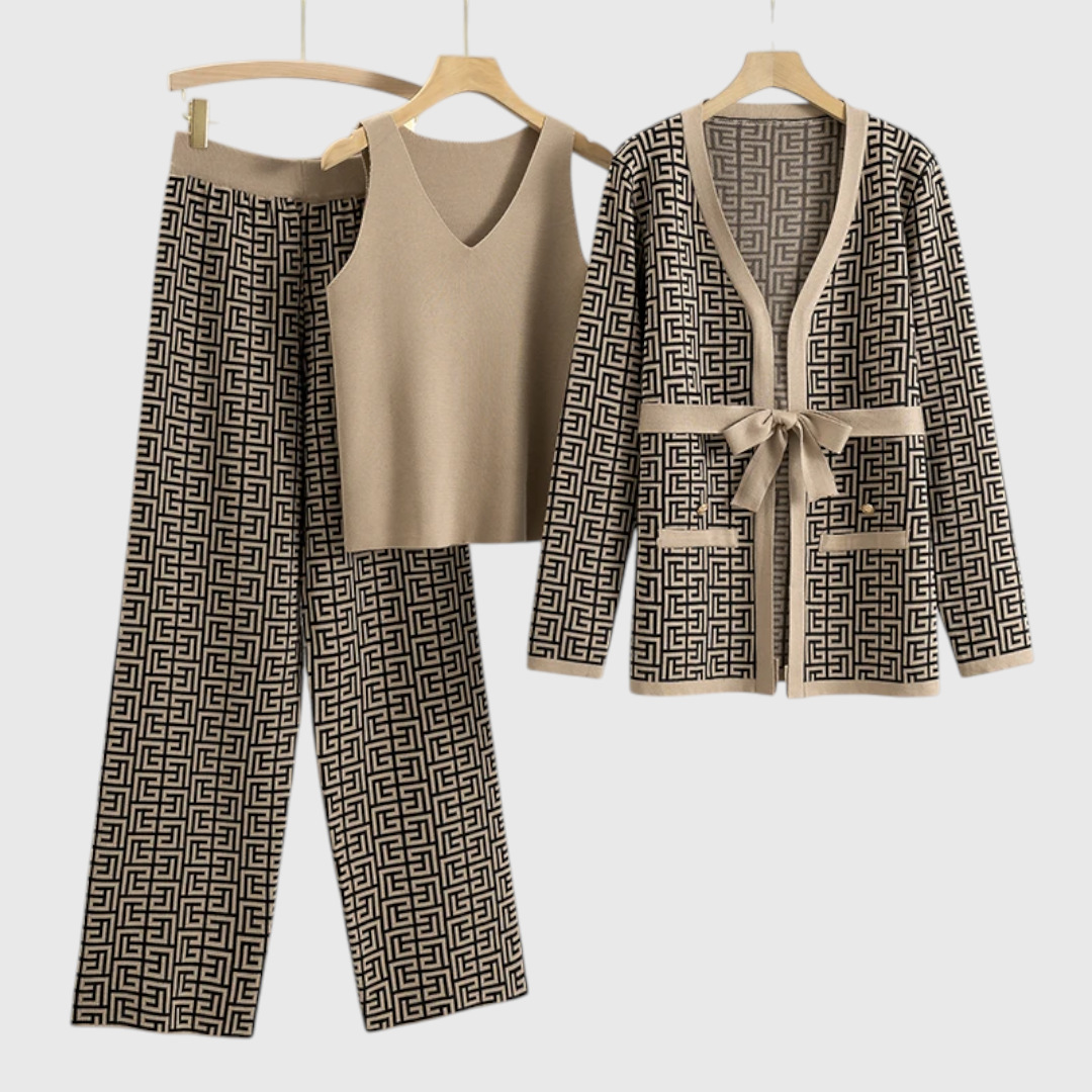 Elena - 3-teiliges Strick-Cardigan-Set