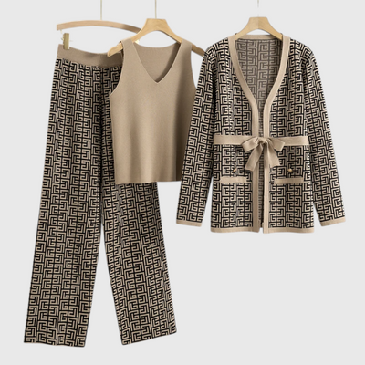 Elena - 3-teiliges Strick-Cardigan-Set