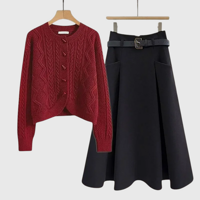 Mila - Plus Size Strickpullover & Minirock Set